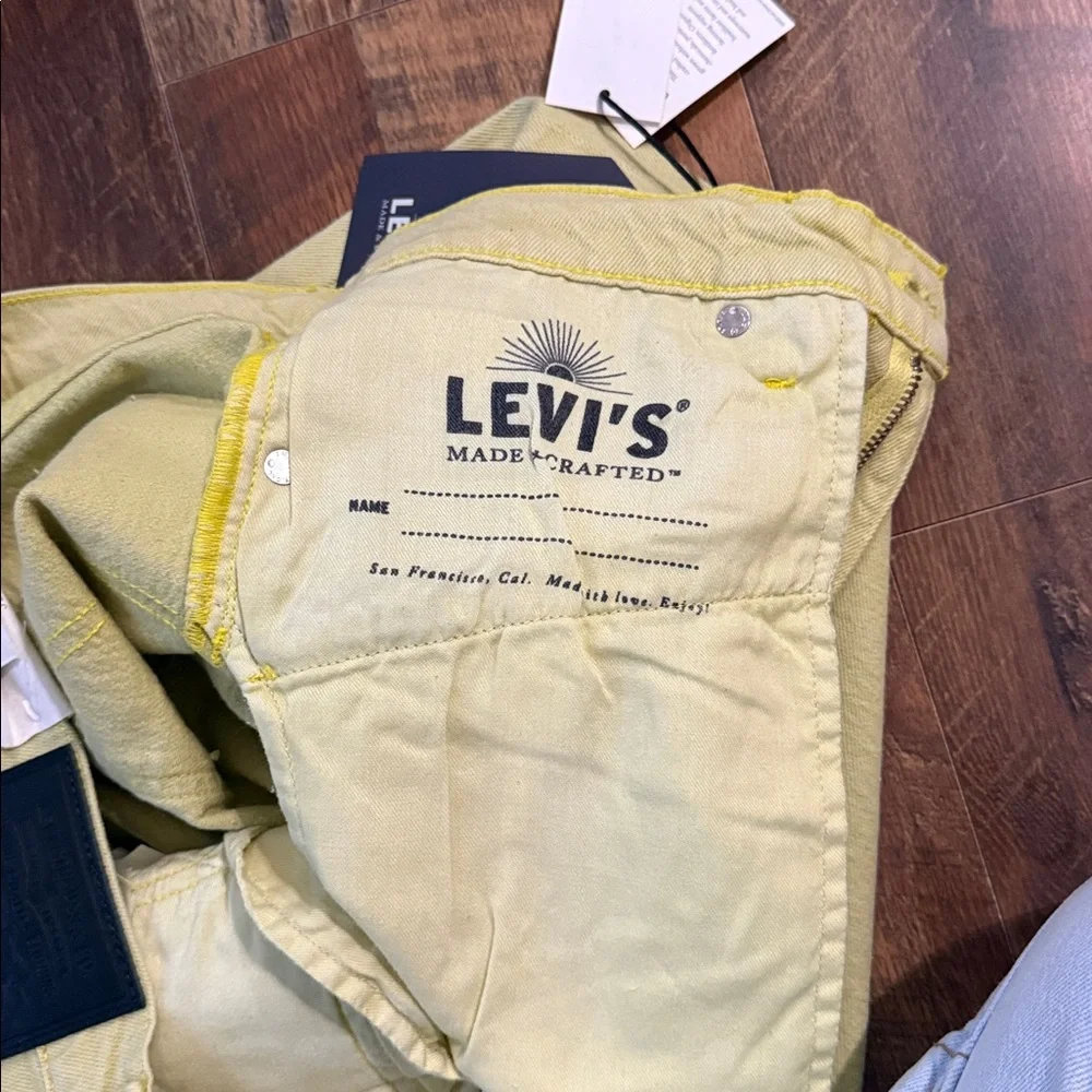 Levi's Made & Crafted 511 Slim Jeans - Pistachio / Pale Yellow NWT 32x34